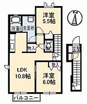 メゾンド フルール B棟 203 ｜ 広島県福山市神辺町大字川北880-1（賃貸アパート2LDK・2階・60.87㎡） その2