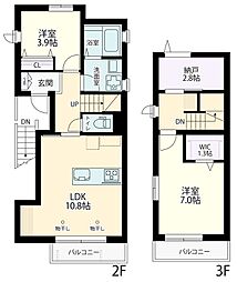 ＡＭＰＥＬＭＡＮＮ　西棟 2階2LDKの間取り