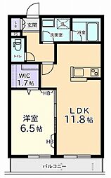 マナ・シュロス 2階1LDKの間取り