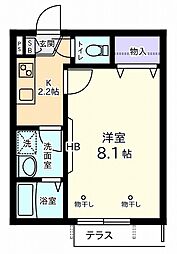 ソレイユ・田端 1Kの間取図画像