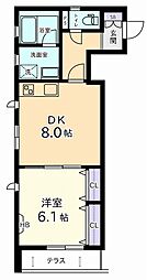 マナ・シュロス 1DKの間取図画像