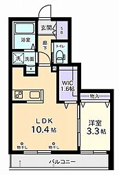 CasaWistaria1 1LDKの間取図画像