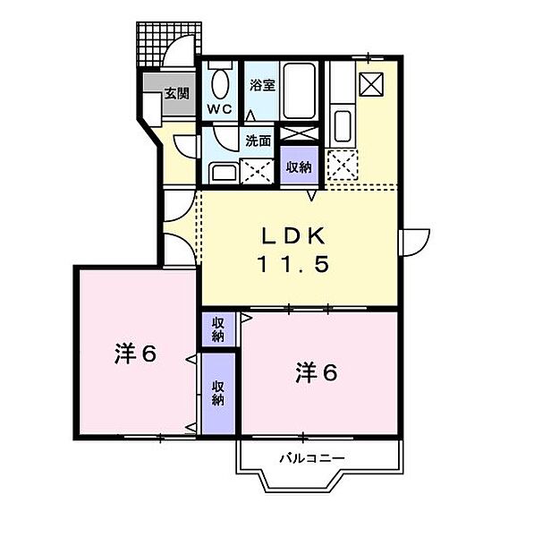 スカイクレストA 101｜広島県広島市安佐南区八木６丁目(賃貸アパート2LDK・1階・53.51㎡)の写真 その2