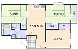 エルディム川内A 3LDKの間取図画像