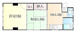 片岡ビル 2DKの間取図画像