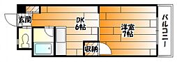 第2スカイビル 1DKの間取図画像