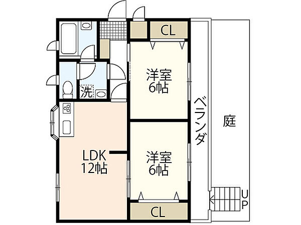 サンシティ矢賀 ｜広島県広島市東区矢賀1丁目(賃貸マンション2LDK・1階・50.09㎡)の写真 その2