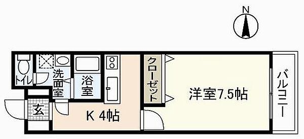 第1西本ビル ｜広島県広島市東区牛田新町3丁目(賃貸アパート1K・4階・25.12㎡)の写真 その2