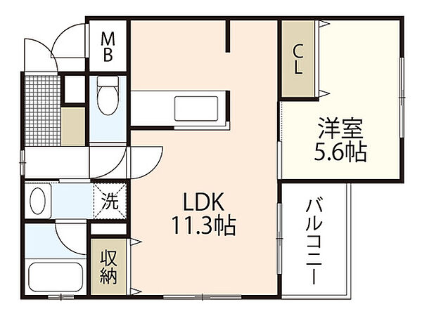 プランドール中筋 ｜広島県広島市安佐南区中筋1丁目(賃貸マンション1LDK・2階・40.08㎡)の写真 その2