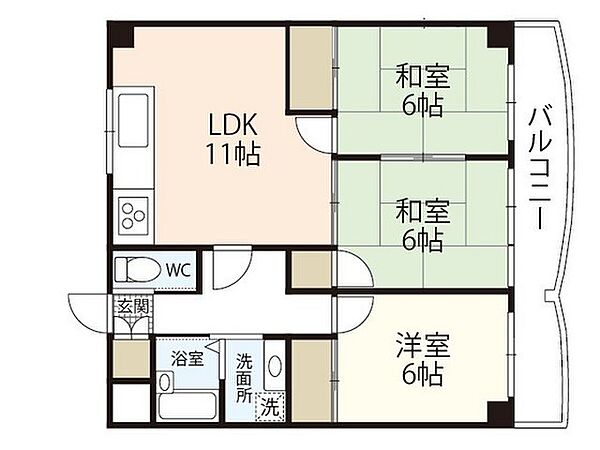 クリオール ｜広島県広島市安佐南区東原3丁目(賃貸マンション3LDK・9階・68.04㎡)の写真 その2