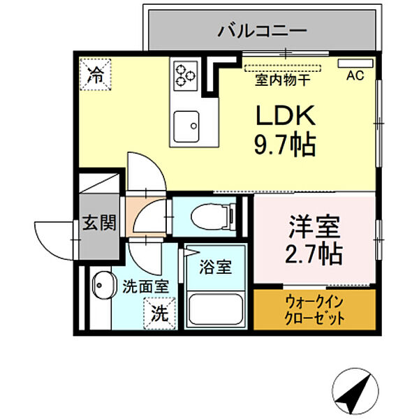 アネックス伍番館 ｜広島県広島市安佐南区上安1丁目(賃貸アパート1LDK・3階・32.77㎡)の写真 その2