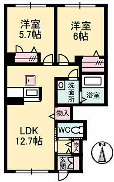 パーク・ボヌールＣ ｜広島県広島市安佐南区長束西4丁目(賃貸アパート2LDK・1階・54.31㎡)の写真 その2