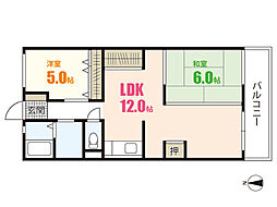 メゾン荒木 2LDKの間取図画像