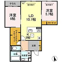 T-5FLAT  ｜ 広島県広島市東区牛田新町1丁目（賃貸アパート2LDK・1階・67.41㎡） その2