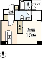 レガシービル 8階ワンルームの間取り