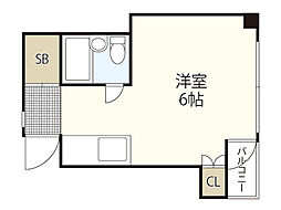 コーポ大原 ワンルームの間取図画像