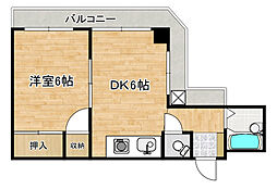 第5KSNビル 4階1DKの間取り