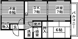 グリーンハイツ舟入 3DKの間取図画像