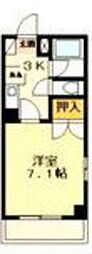 アートビル 3階1Kの間取り