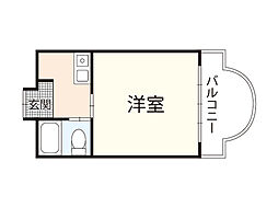 ネクサス五日市中央 5階ワンルームの間取り