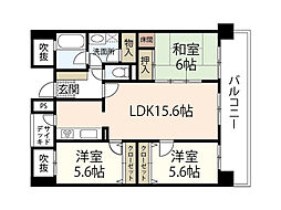 トレゾア西原 5階3LDKの間取り