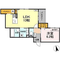 サクラテラス 1LDKの間取図画像
