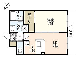 オリオリシティＶ 3階1LDKの間取り