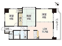アピアイレブン 9階3LDKの間取り