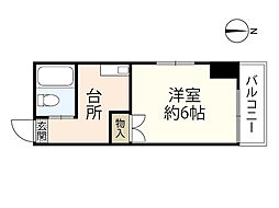 クレセント小町 3階1Kの間取り
