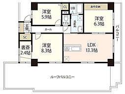 セジュールＨＡＲＡ 6階3LDKの間取り