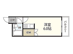 川崎第2ビル 3階1Kの間取り