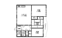 カルチェＧＰ 2階3LDKの間取り