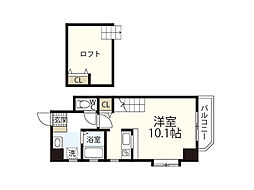 ARVADA B.L.D. 3階1Kの間取り