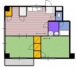 サニーヒル江波 3階2LDKの間取り