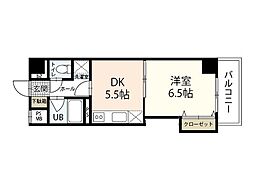 Flavor　東観音 5階1DKの間取り