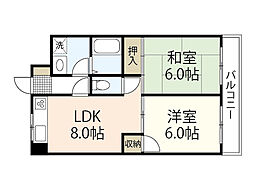 クリオール 6階2LDKの間取り