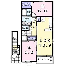 ブルーベリー 2階2LDKの間取り