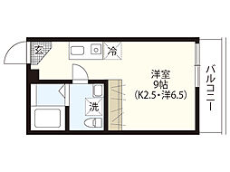 Ｓａｋｕｒａｇｅ 2階ワンルームの間取り