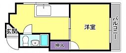 古葉ビル 1Kの間取図画像