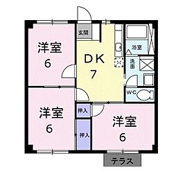 ニューシティSK 3DKの間取図画像