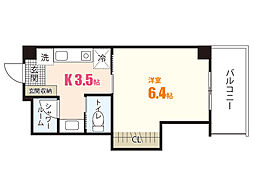 川本コーポ 1Kの間取図画像