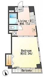 深山ビル 1DKの間取図画像