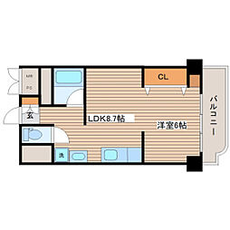 シャンボール東雲 1LDKの間取図画像