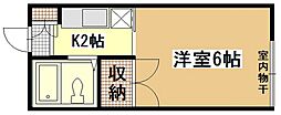 グリーンハウス翠 1Kの間取図画像
