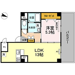 スクエアーハウス 1LDKの間取図画像