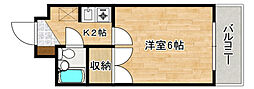 AshiyaVivid府中 1Kの間取図画像