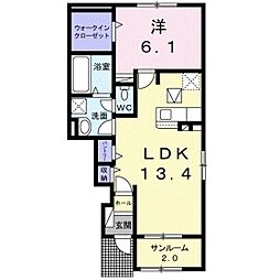 グラン・メゾンE 1LDKの間取図画像