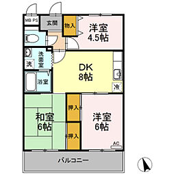 アネックスきりた 3DKの間取図画像