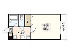 KSビル 1Kの間取図画像
