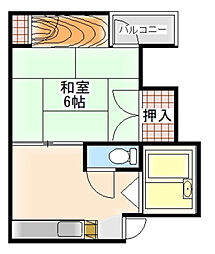 エクセルマンション府中町A 1DKの間取図画像